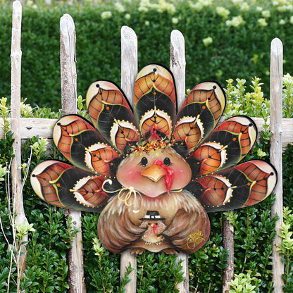 Thankful Turkey Door Sitter – Thanksgiving & Fall Decor