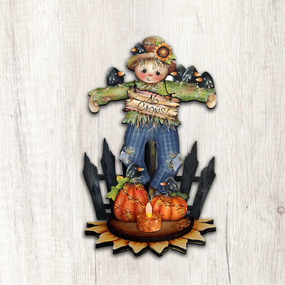 No Crows Scarecrow Door Hanger – Fall & Halloween Decor