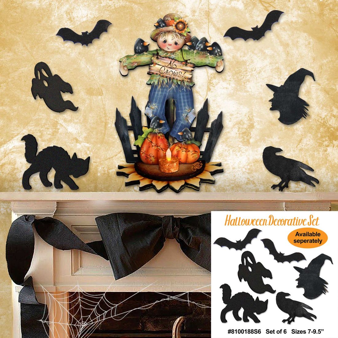 No Crows Scarecrow Door Hanger – Fall & Halloween Decor