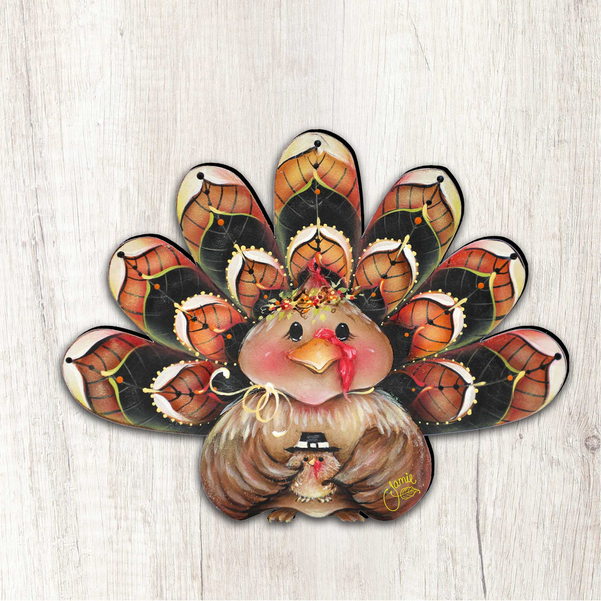 Thankful Turkey Door Sitter – Thanksgiving & Fall Decor