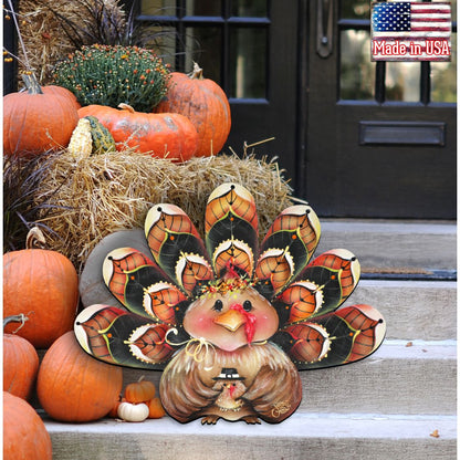 Thankful Turkey Door Sitter – Thanksgiving & Fall Decor