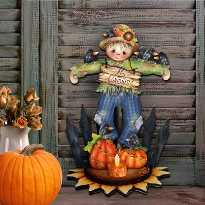No Crows Scarecrow Door Hanger – Fall & Halloween Decor