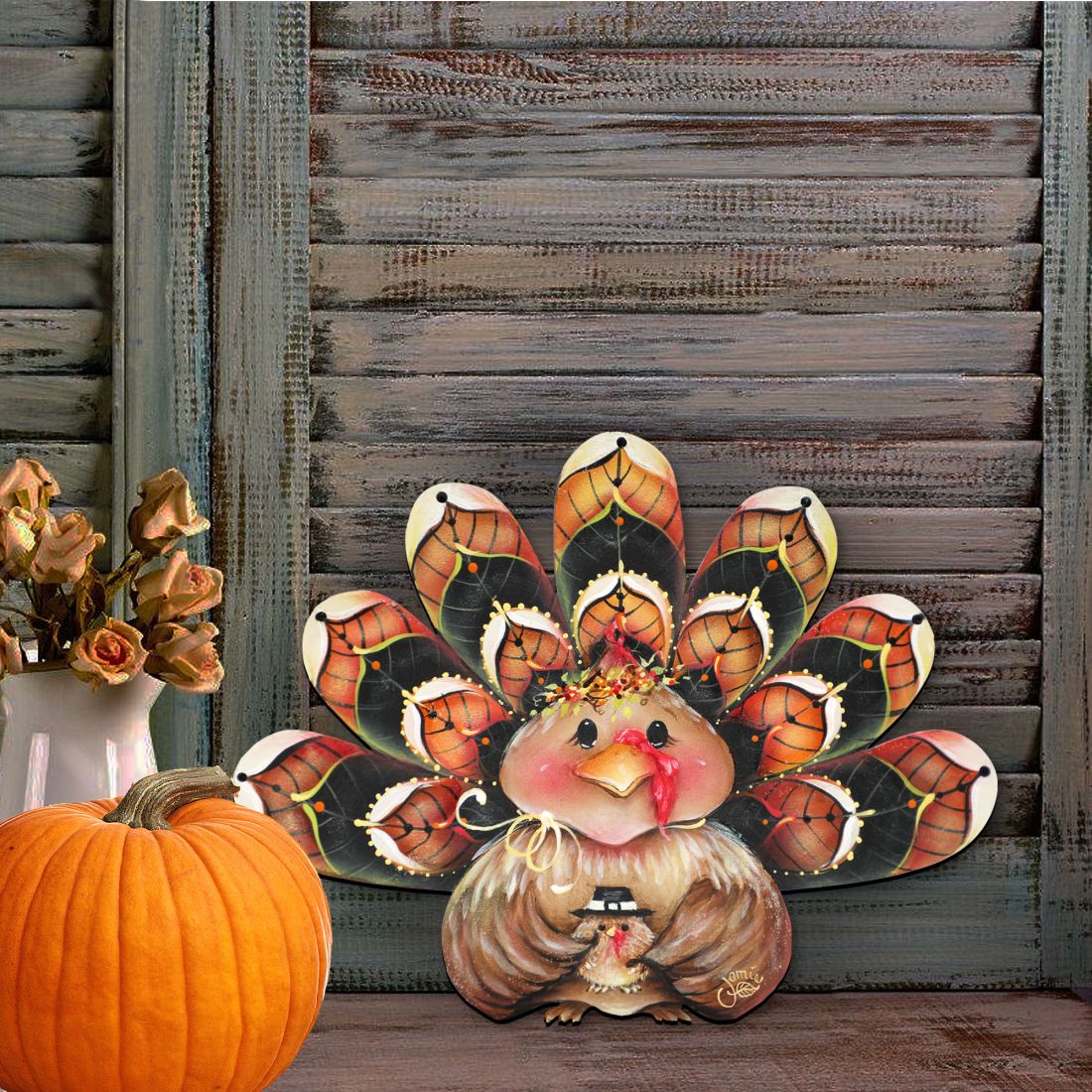 Thankful Turkey Door Sitter – Thanksgiving & Fall Decor