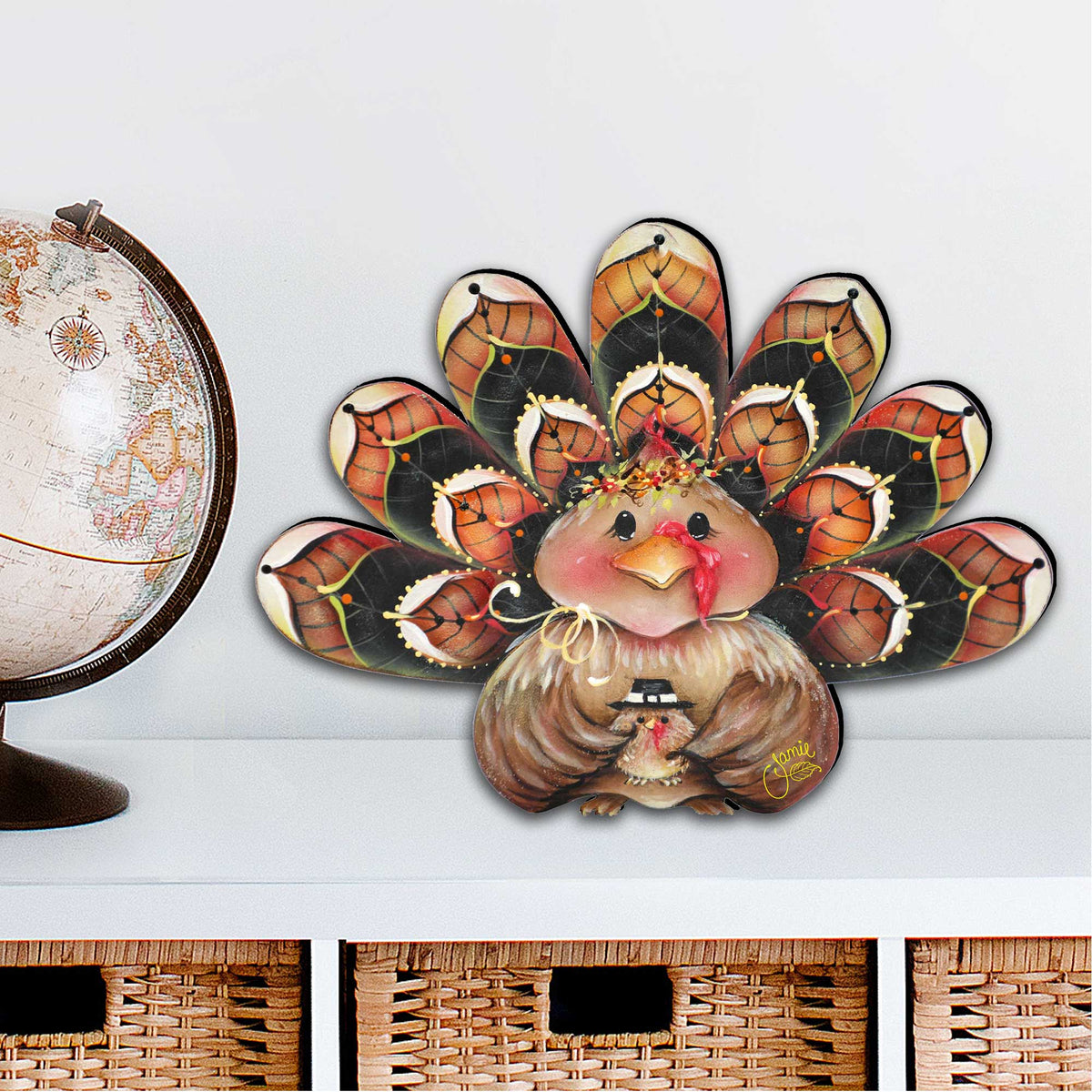 Thankful Turkey Door Sitter – Thanksgiving & Fall Decor