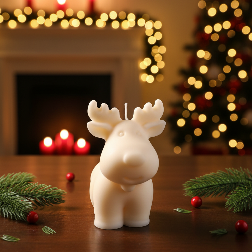 Reindeer Soy Candle – Christmas Decor & Holiday Gift