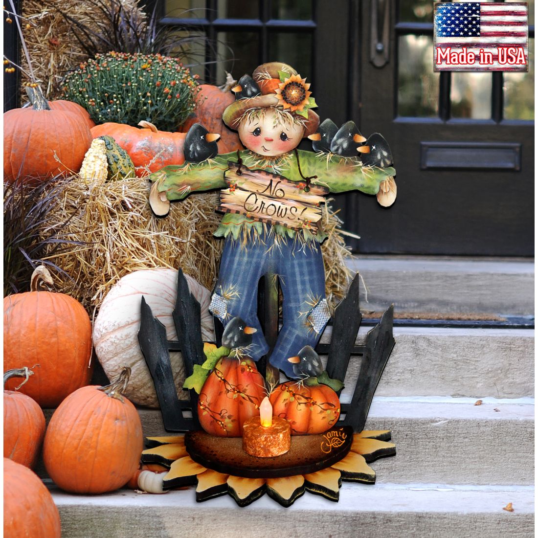 No Crows Scarecrow Door Hanger – Fall & Halloween Decor
