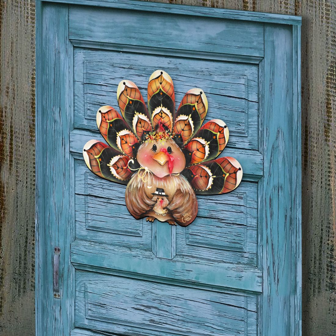 Thankful Turkey Door Sitter – Thanksgiving & Fall Decor