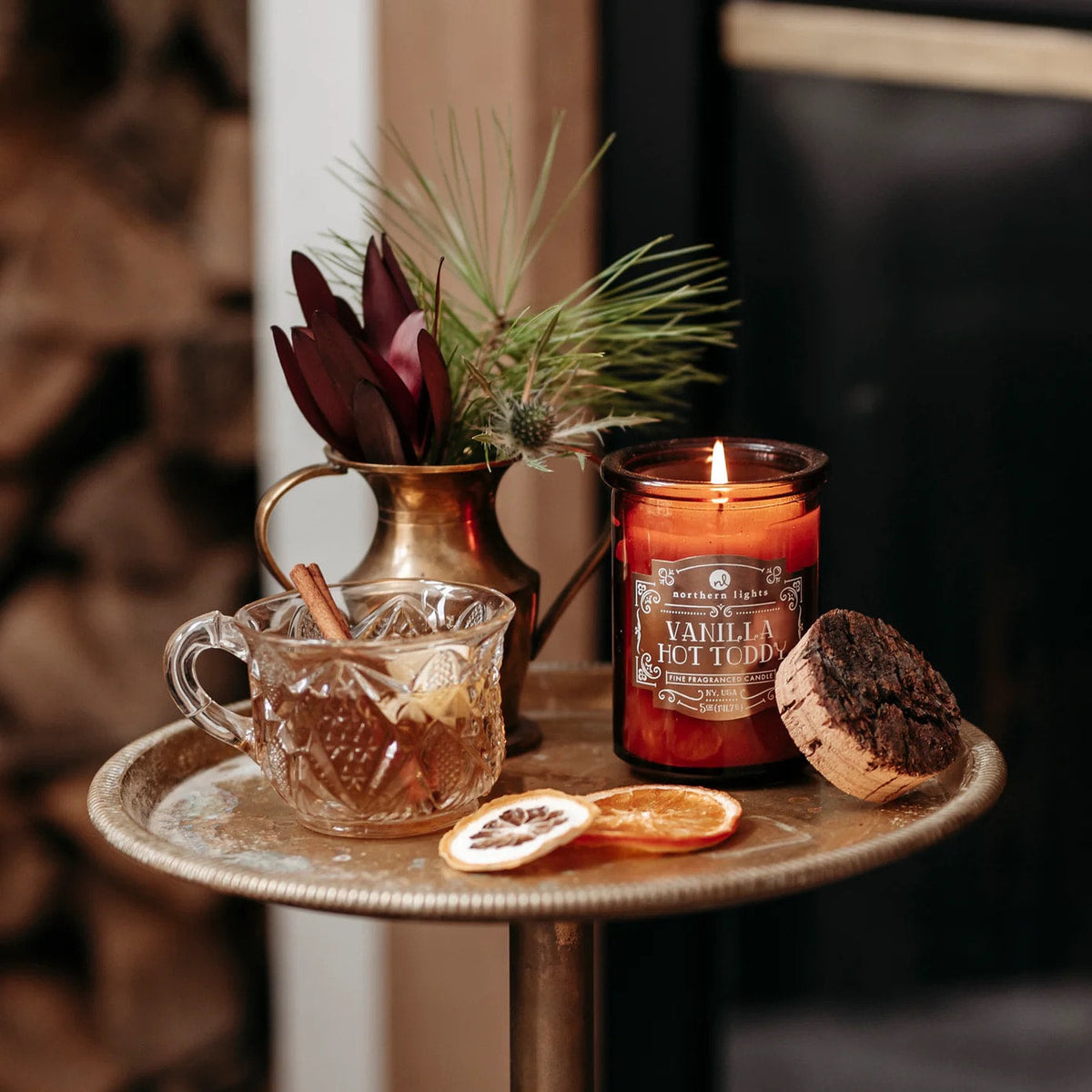 Seasonal Spirits Christmas candles in colored glass